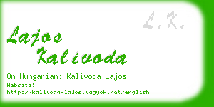 lajos kalivoda business card